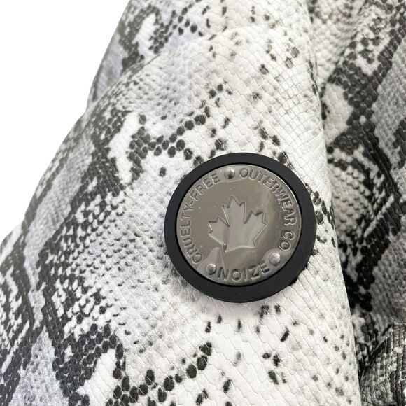 NWT Noize Jozy Reptile-Printed Vegan Puffer Jacket Coat White Gray Size 2X NEW - Picture 6 of 15